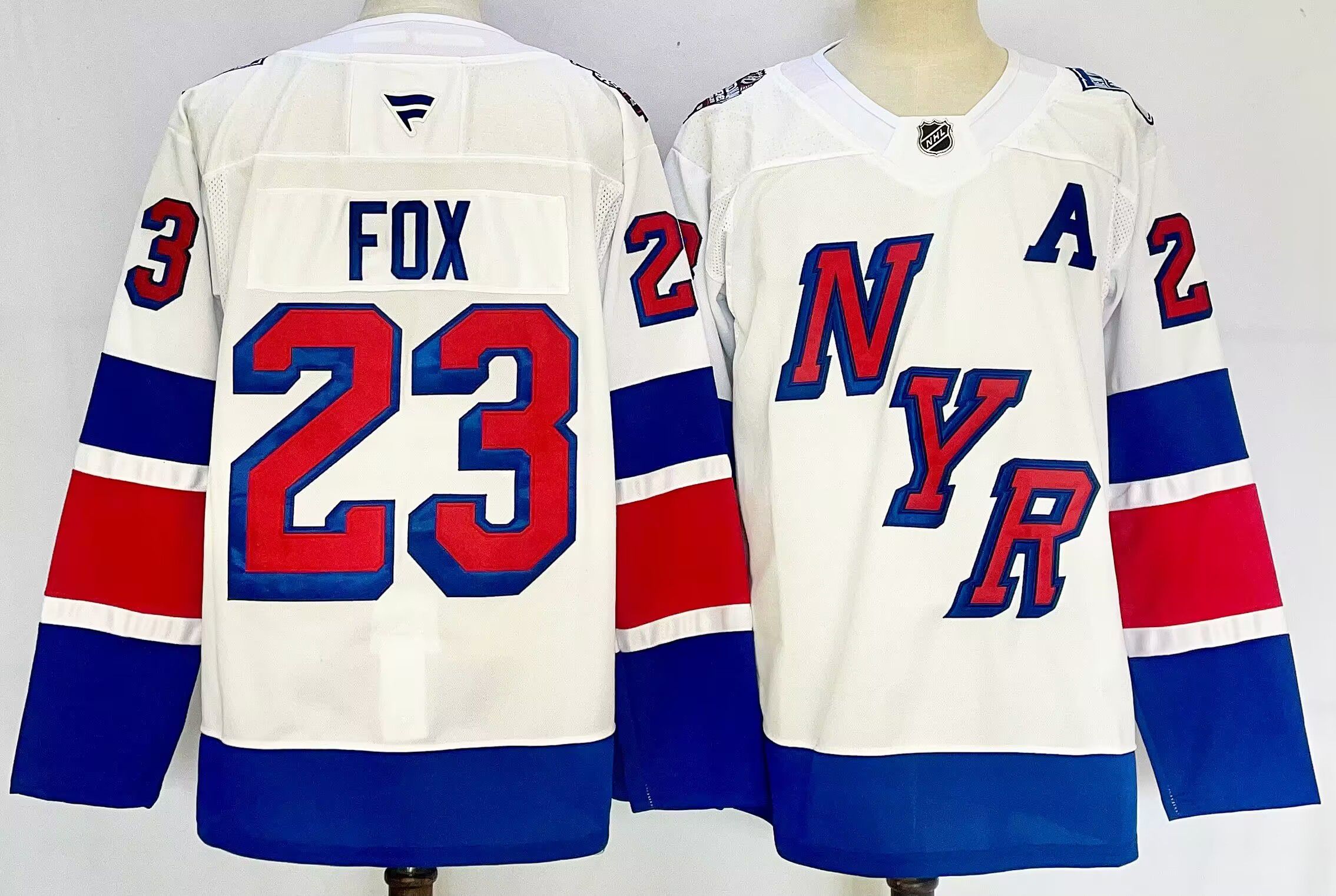 Men New York Rangers #23 Fox White 2025 Home Premier Player NHL Jersey->new york rangers->NHL Jersey